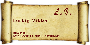 Lustig Viktor névjegykártya